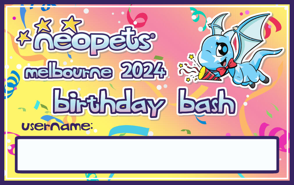 Neopets Birthday Bash Name Tag